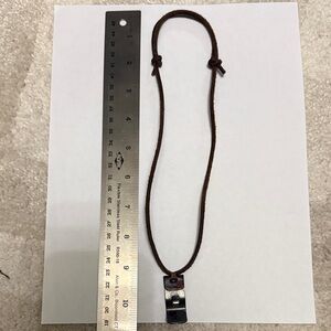 Brown Leather Men's Necklace with Bottle Opener Charm